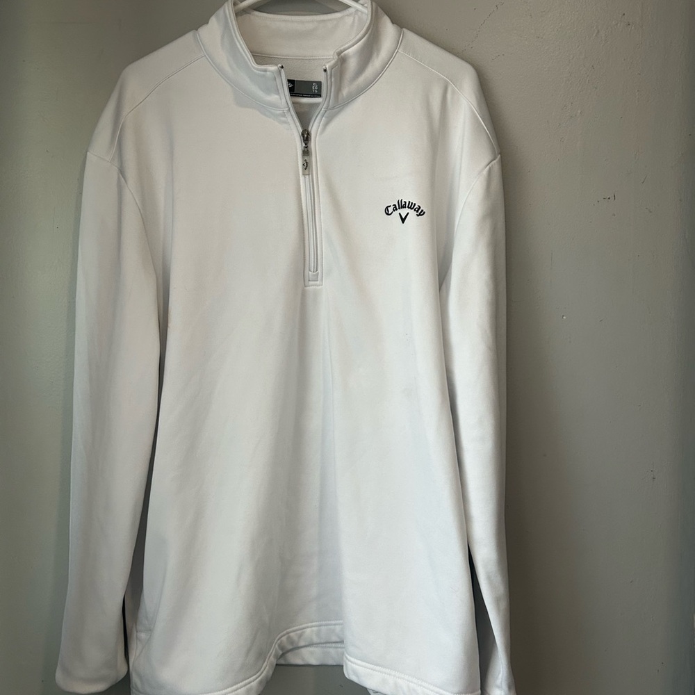 Callaway White Quarter-Zip Pullover